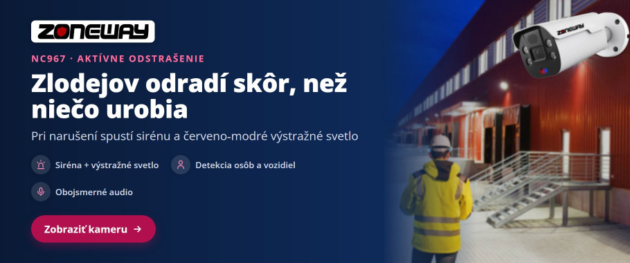 ZONEWAY NC967 – kamera so sirénou a výstražným svetlom