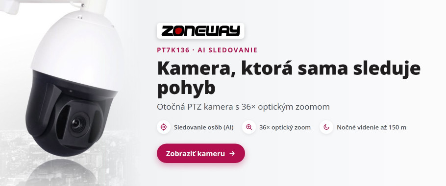 ZONEWAY PT7K136 – PTZ kamera s AI sledovaním a 36× zoomom