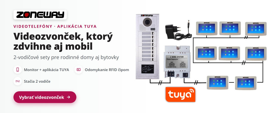 Videotelefóny ZONEWAY s aplikáciou TUYA – 2-vodičové sety