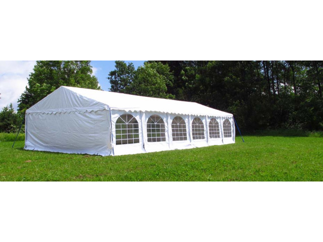 VEĽKÝ rúrkový skladací PARTY STAN stan s bočnicami 6x12 m na zapožičanie