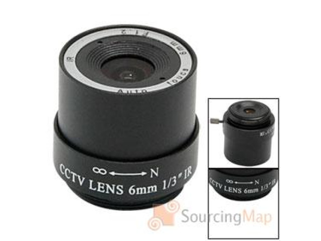 Šošovka 6 mm 1/3" F1,2 pre kamery s CS závitom, vymeniteľná šošovka, AKCIA
