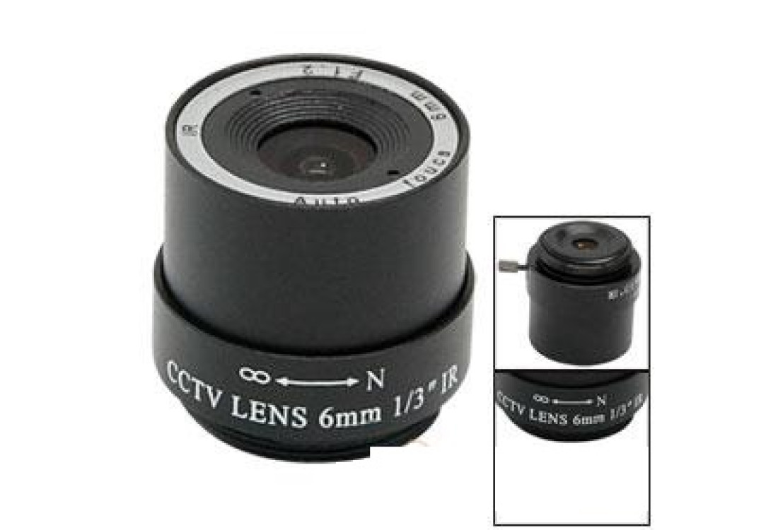 Šošovka 6 mm 1/3" F1,2 pre kamery s CS závitom, vymeniteľná šošovka, AKCIA