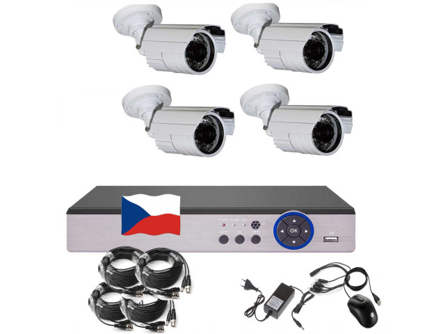 4CH 5MPx AHD kamerový set CCTV EONBOOM 4B - DVR s LAN a 4x vonkajšie bullet