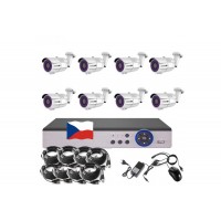 8CH STARVIS kamerový set CCTV EONBOOM VR8B s DVR s LAN a 8x vari bullet kamerou