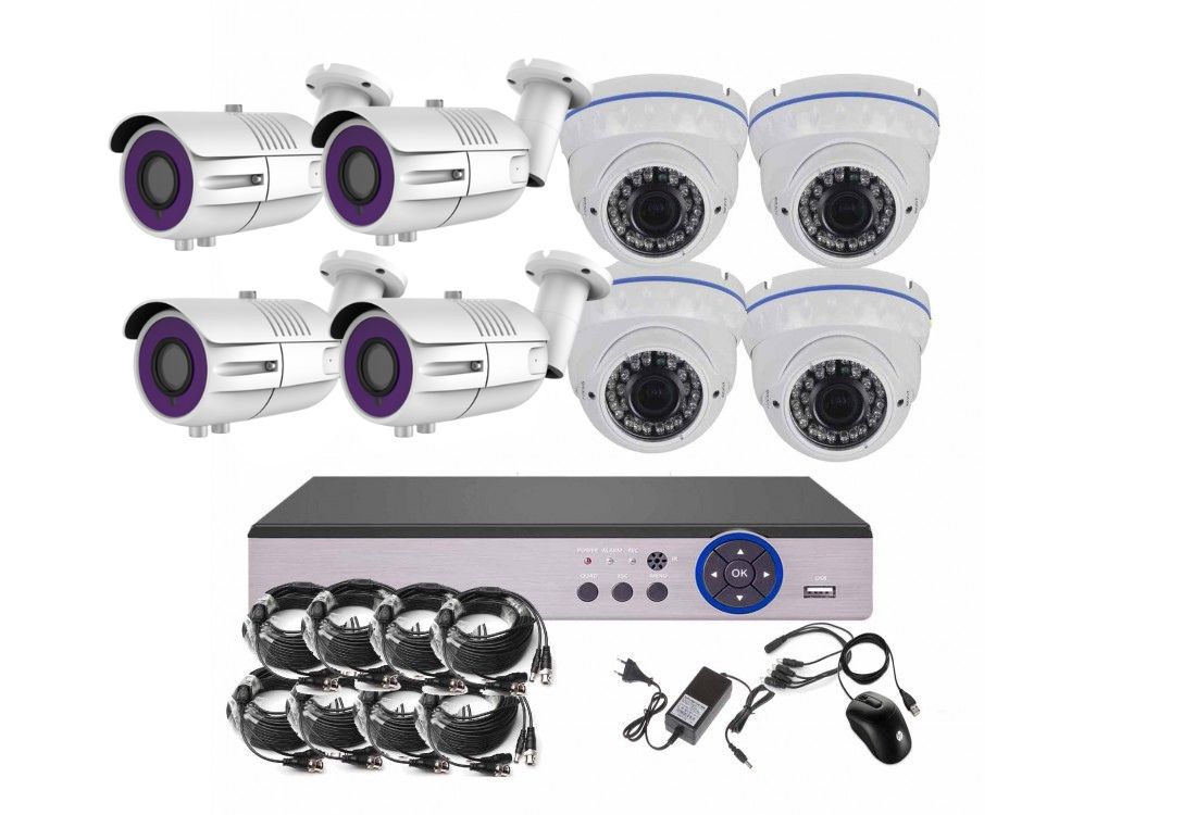 8CH 5MPx STARVIS kamerový set CCTV EONBOOM VR4 + 4W - DVR s LAN a 4 + 4 vonkajšie vari bullet / dome kamery