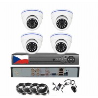 4CH 8MPx AHD kamerový set 4K CCTV ZONEWAY 4D - DVR s LAN a 4x vonkajšie biele dome kamery