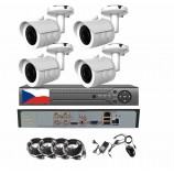 4CH 8MPx AHD kamerový set 4K CCTV ZONEWAY 4B - DVR s LAN a 4x vonkajšia bullet kamera