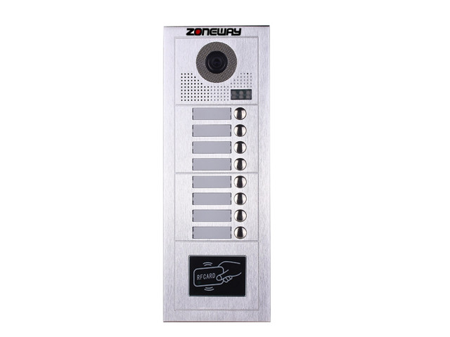 RFID prístupový systém/videozvonček - bytové tablo ZONEWAY ZW-619-8D
