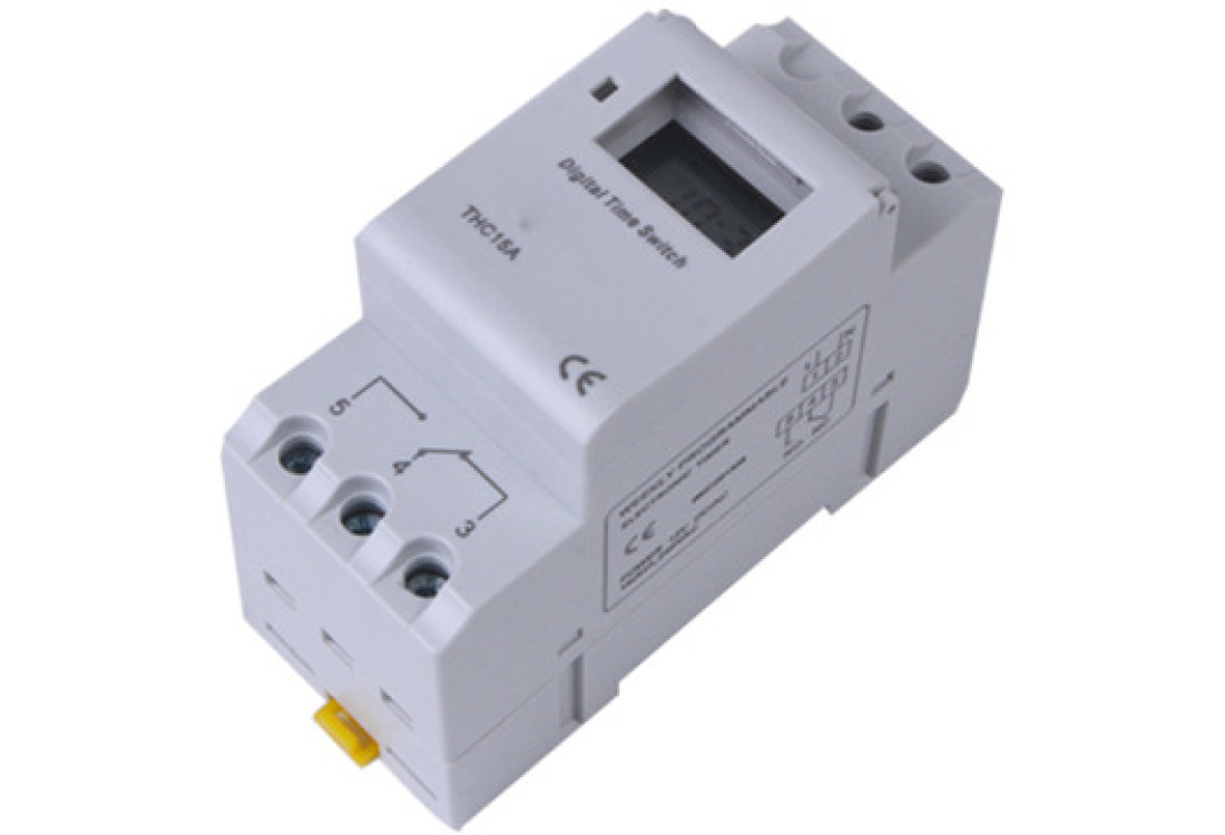Programovateľný týždenný časovač THC15A, 16 programov, DIN, 230 V AC