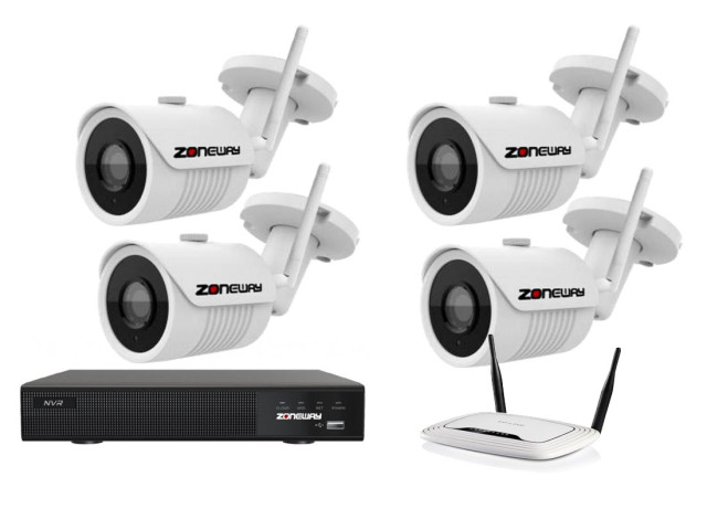4MPx WIFI kamerový IP set - 4x NC950+, NVR3016| ZONEWAY 4-NC950+3016