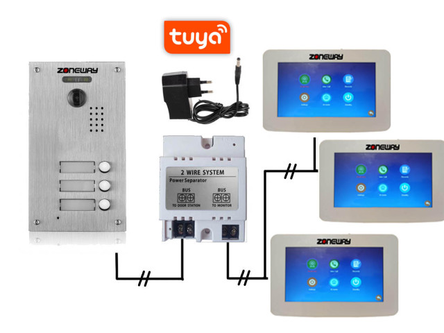 Set WIFI P2P TUYA videozvonku | ZONEWAY ZW-777 + ZW-738-3