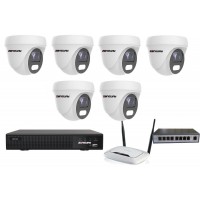 8MPx COLORVU kamerový IP POE set - 6x NC962, POE switch 8+ 1, NVR3016 | ZONEWAY 6-NC962+3016