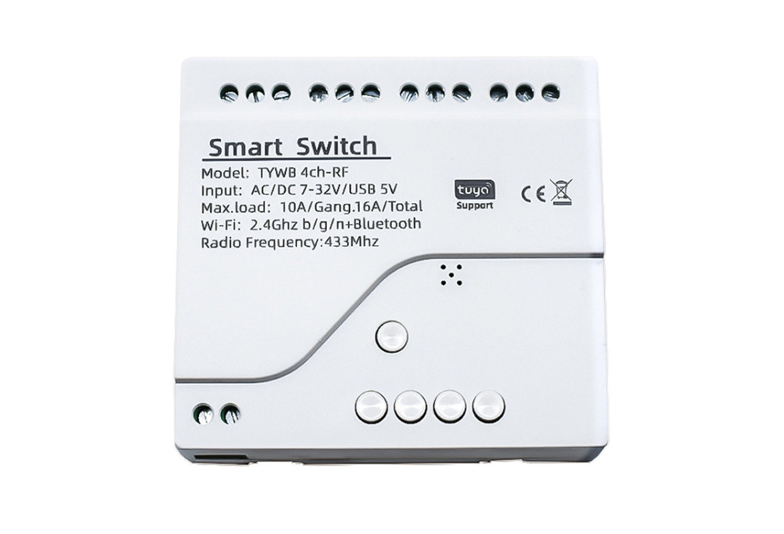 4CH WiFi Tuya Smart Switch, AC/DC 7-32V, relé modul podpory dálkového ovládání |TUYA-4CH-H