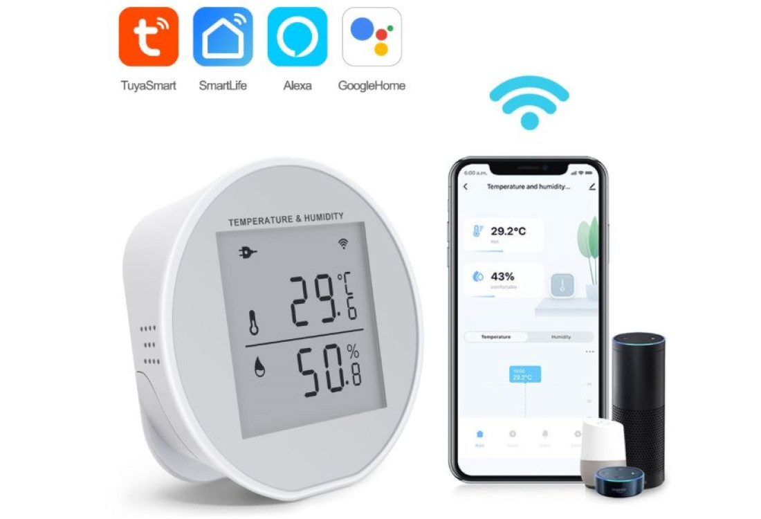 TUYA Smart Wi‑Fi senzor teploty a vlhkosti |  ZONEWAY ZW-TW