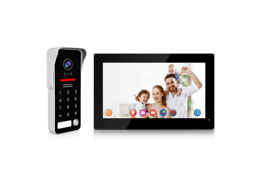WiFi TUYA videozvonček s RFID čítačkou a kódovou klávesnicou + 7" dotykový monitor | ZONEWAY ZW-508 + ZW808-7