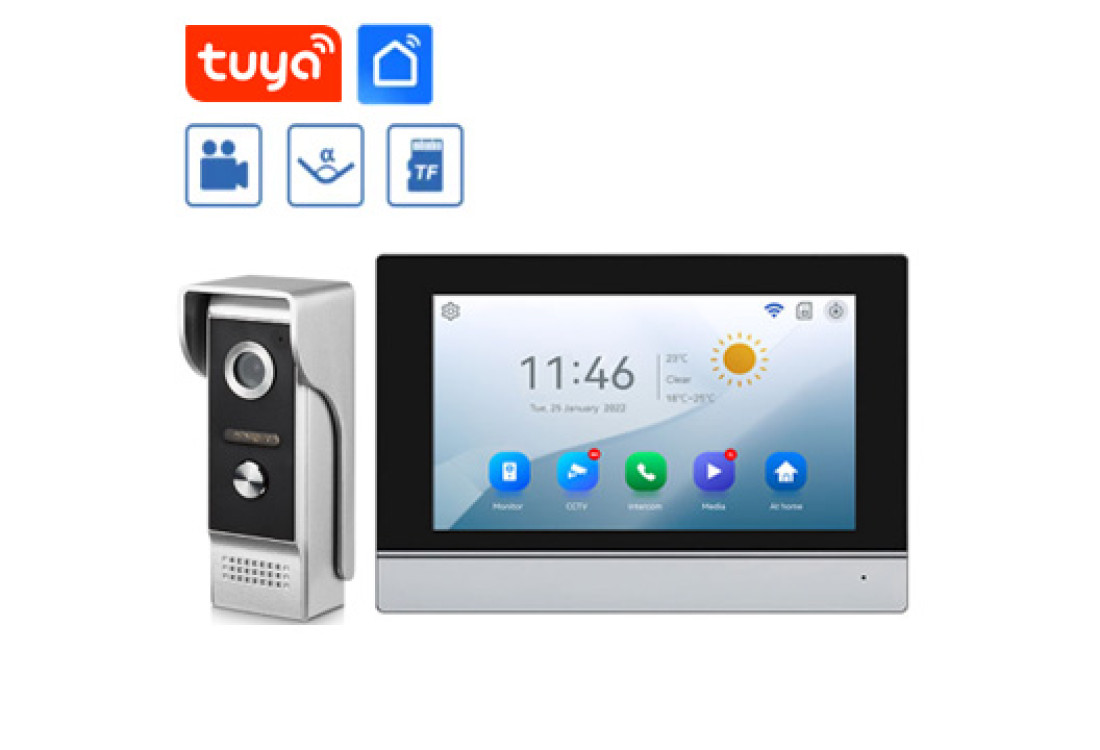 Tuya Smart AHD WiFi video interkom se 7" dotykovým monitorem | ZONEWAY ZW-7024-M6
