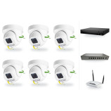 Kamerový systém PoE: set 6x mini PTZ kamera 6 Mpx, zoom 4x, NVR3016, PoE switch 8+1 | ZONEWAY 6-X4DM6S-3016