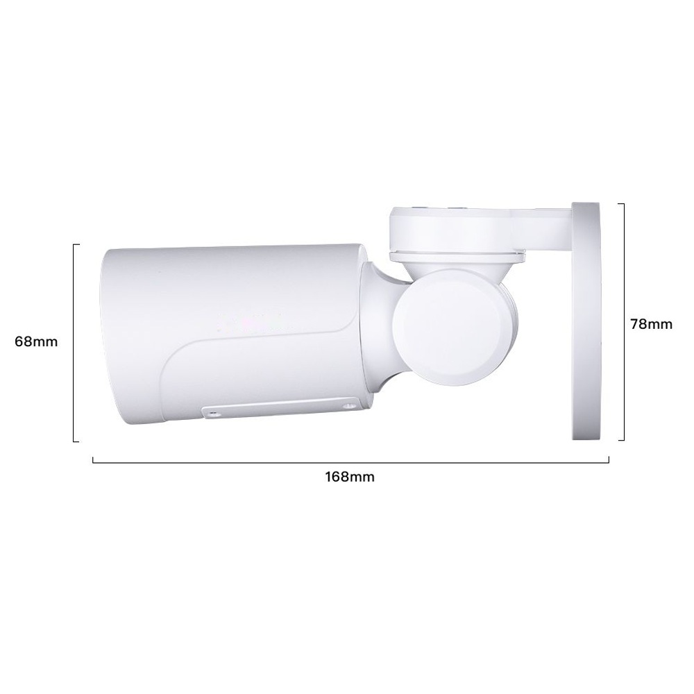 Rozmery valcovej PTZ kamery HICO X5I-M8S: 168 × 68 × 78 mm podľa výrobcu