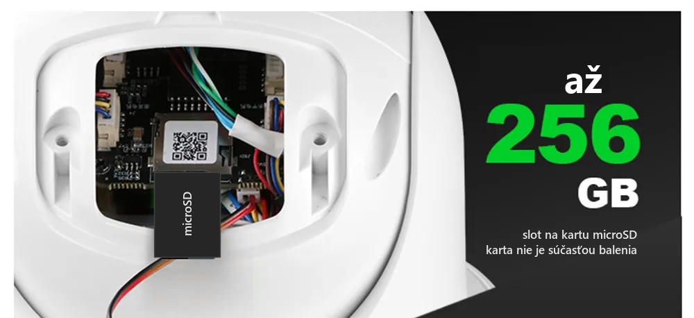Slot na kartu microSD až 256 GB v kamere HICO X4D-M6S Slot na kartu microSD až 256 GB v kamere HICO X4D-M6S